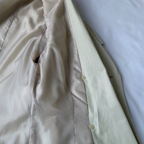 Arden B. Women Beige Belted Buttoned Trench Coat Jacket, Size Medium (Flaw) - Picture 14 of 15